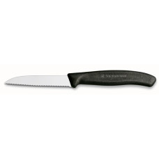 VICTORINOX Nůž na zeleninu 8 cm Swiss Classic vlnkové ostří, černý