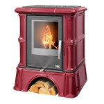 Kachlová kamna ABX Bavaria s výměníkem, kachlový sokl bordó