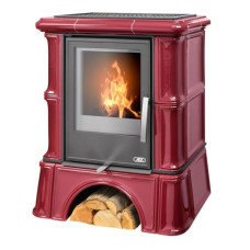 Kachlová kamna ABX Bavaria s výměníkem, kachlový sokl bordó