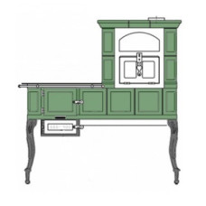 Kachlový sporák ABX velký zelený, pravý