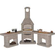 Zahradní krb Norman ATLAS bez douzovací nástavby rohová sestava