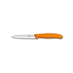 VICTORINOX Nůž na zeleninu 10 cm vlnkové ostří, oranžový