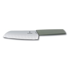 VICTORINOX Kuchařský nůž SANTOKU 17 cm Swiss Modern olivový 