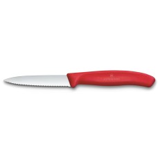VICTORINOX Nůž na zeleninu 8 cm Swiss Classic červený, vlnkové ostří
