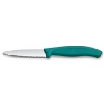 VICTORINOX Nůž na zeleninu 8 cm Swiss Classic zelený, vlnkové ostří