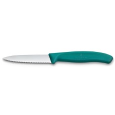 VICTORINOX Nůž na zeleninu 8 cm Swiss Classic zelený, vlnkové ostří