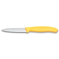 VICTORINOX Nůž na zeleninu 8 cm Swiss Classic žlutý, vlnkové ostří