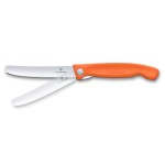 Victorinox Svačinový skládací nůž Swiss Classic s vlnkovaným ostřím oranžový
