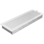 Krbová mřížka 170 x 490 bílá s žaluzií KRATKI