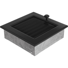 Krbová mřížka 170 x 170 černá s žaluzií KRATKI