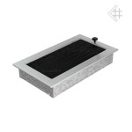 Krbová mřížka 170 x 300 broušená nerez s žaluzií KRATKI