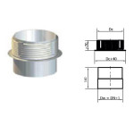 Redukce pro připojení do keramického komínu 200/200 mm NEREZ