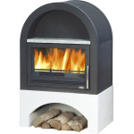 Krbová kamna ABX Grunt s TV černý plech