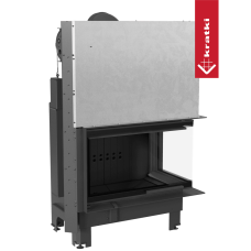 Krbová vložka Kratki MBO 15kW pravé BS prosklení s výsuvem, černé obložení Termotec