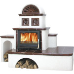 Kachlová pec ABX Oxford hnědá, levá