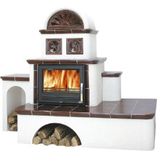 Kachlová pec ABX Oxford hnědá, levá