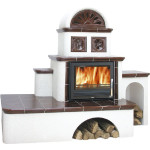 Kachlová pec ABX Oxford hnědá, pravá