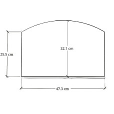 Přísuvné sklo před kamna obloukové | 473 × 321 mm